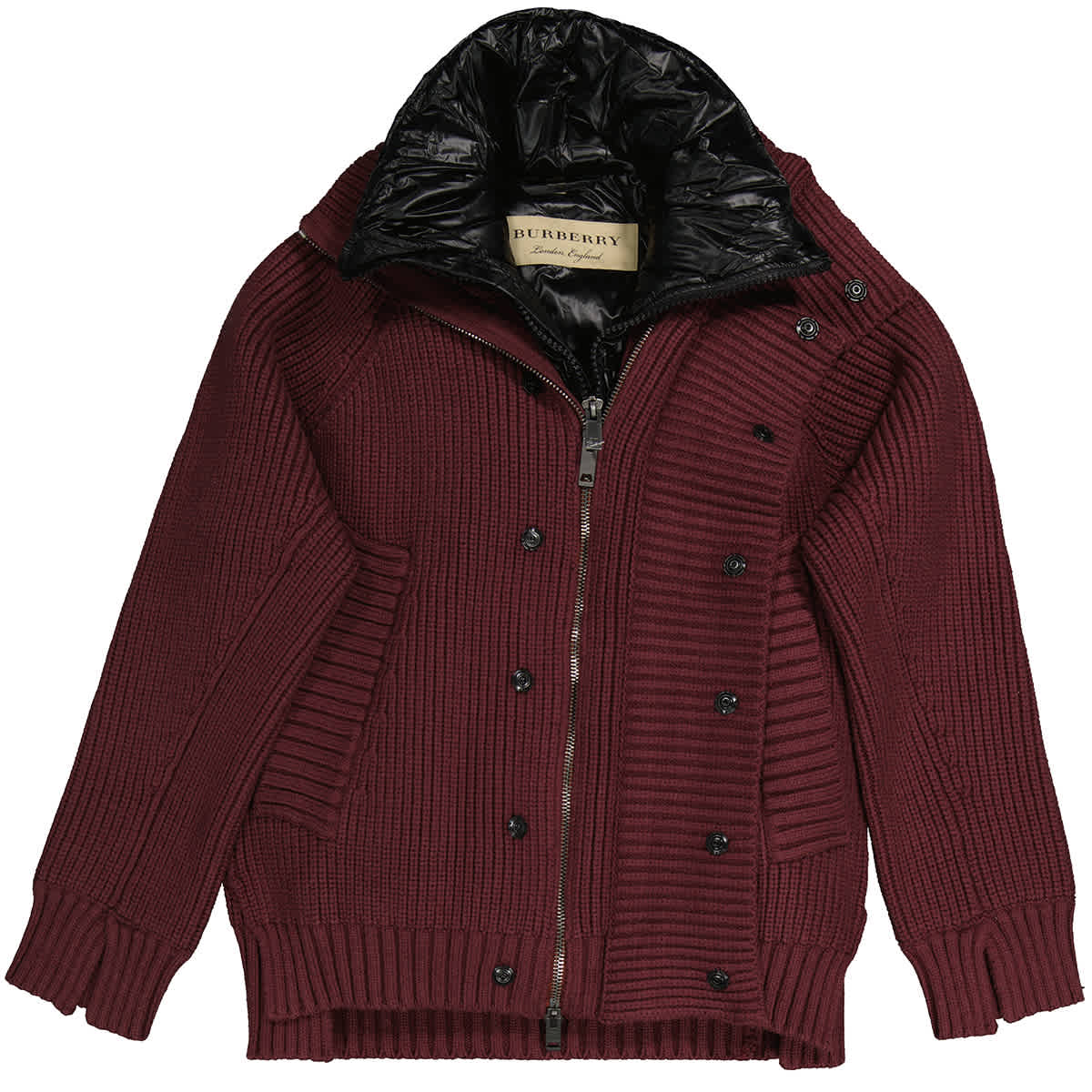 Burberry Men's Layered Knit Padded Jacket, Brand Size Large 