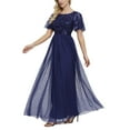 thumbnail image 4 of ROMANCE VICTORY Women's Embroidery Floor-length Empire Waist Bridesmaid Prom Dress, 4 of 6