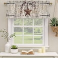 thumbnail image 3 of 2 Panels Texas Star Vintage Valance for Windows, Brown Retro Berry Beige Wooden Light Filtering Kitchen Curtains, Rod Pocket Window Treatment Curtain Valances for Living Room Bedroom, 60"x18", 3 of 9