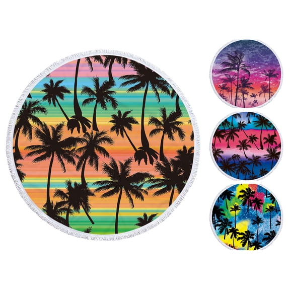 Vwrxbz Oversized 60" Round Quick-Dry Microfiber Beach Towel - Sandproof, Colorful Printed Beach Blanket for Pool, & Picnic, Luxury Multi-Purpose Sand-Free Towel