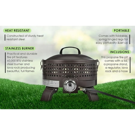 Fire Sense - Sporty Campfire Portable Gas Fire Pit - Mocha