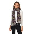 thumbnail image 2 of FORMRS Womens Scarf Winter Soft Long Big Warm Shawls Wrap Tassel Scarves, Gold and Purple Floral Pattern, 2 of 9