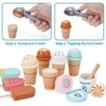 thumbnail image 6 of Wooden Ice Cream Counter Playset for Kids, Toddler Girl Toys Kitchen Playset Pretend Play Gifts for 3 4 5 6 Year Old Girl or Boy, Play Food Scoop and Serve, Play Kitchen Sets for Kids Ages 4-8, 6 of 7