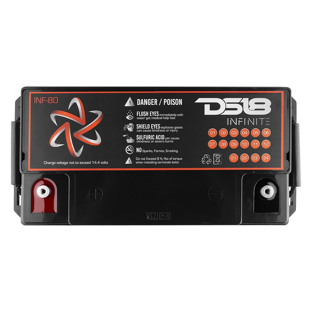 DS18 INF-80AH High-Capacity Car Audio Power Cell Battery: 80 Ampere-Hours