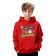thumbnail image 2 of Tisuna Boys Girls Fashion Hoodie Child 100Th Days Of School Print Long Sleeve Hooded Tops Casual Comfortable Kids Autumn Winter School Wear Red Size 12-13 Years, 2 of 4