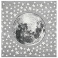 thumbnail image 3 of SAFAVIEH Carousel Kids Moon in the Stars Area Rug, Light Gray/White, 4' x 4' Square, 3 of 11