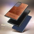 thumbnail image 4 of For Samsung Galaxy S20 FE 5G with Tempered Glass Screen Protector (Full Coverage), Nagebee Premium Cowhide Leather Hybrid Defender Protective Shockproof Rugged Durable Case -Brown, 4 of 7