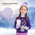 thumbnail image 6 of Vbiger Kids Winter Hat Scarf Gloves Set 3pcs Warm Knit Beanie Cap and Circle Scarf and Gloves with Knitted Textile for Children Boys Girls Purple, 6 of 8