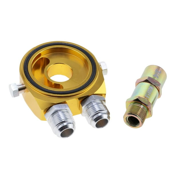 Adaptador Tipo Sándwich de de Aceite de Aluminio con Termostático 176 F3 / 4x16 M20x1.5 dorado
