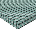 thumbnail image 2 of Ambesonne Geometric Fitted Sheet, Diagonal Checkered Ornate, Twin XL Size, Multicolor, 2 of 3