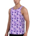 thumbnail image 2 of Lsque Violet Pattern Mens Tank Tops Muscle Athletic Quick Dry Sleeveless Workout Fitness T Shirts Beach Tank Top, Loose-fit Sleeveless Shirt for Men-Large, 2 of 7