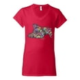 thumbnail image 3 of Tired Sleeping Cat | I Wish I Was My Cat Funny Colorful Kitty | Dean Russo Art Animal Lover Womenâ€™s Standard V-Neck Tee, Red, Large, 3 of 6