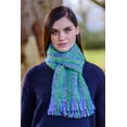 thumbnail image 3 of Ladies Irish Viscose Scarf- Blue, Green and Purple With Fringe By Mucros Weavers, 3 of 4
