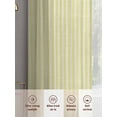 thumbnail image 7 of Yellow Striped Semi Sheer Curtains 45 Inch Length 2 Panels Set, Modern Simple Farmhouse Beige Vintage Sheer Kitchen Curtain Privacy Voile Window Curtain for Living Room Bedroom Rod Pocket Drapes, 7 of 7