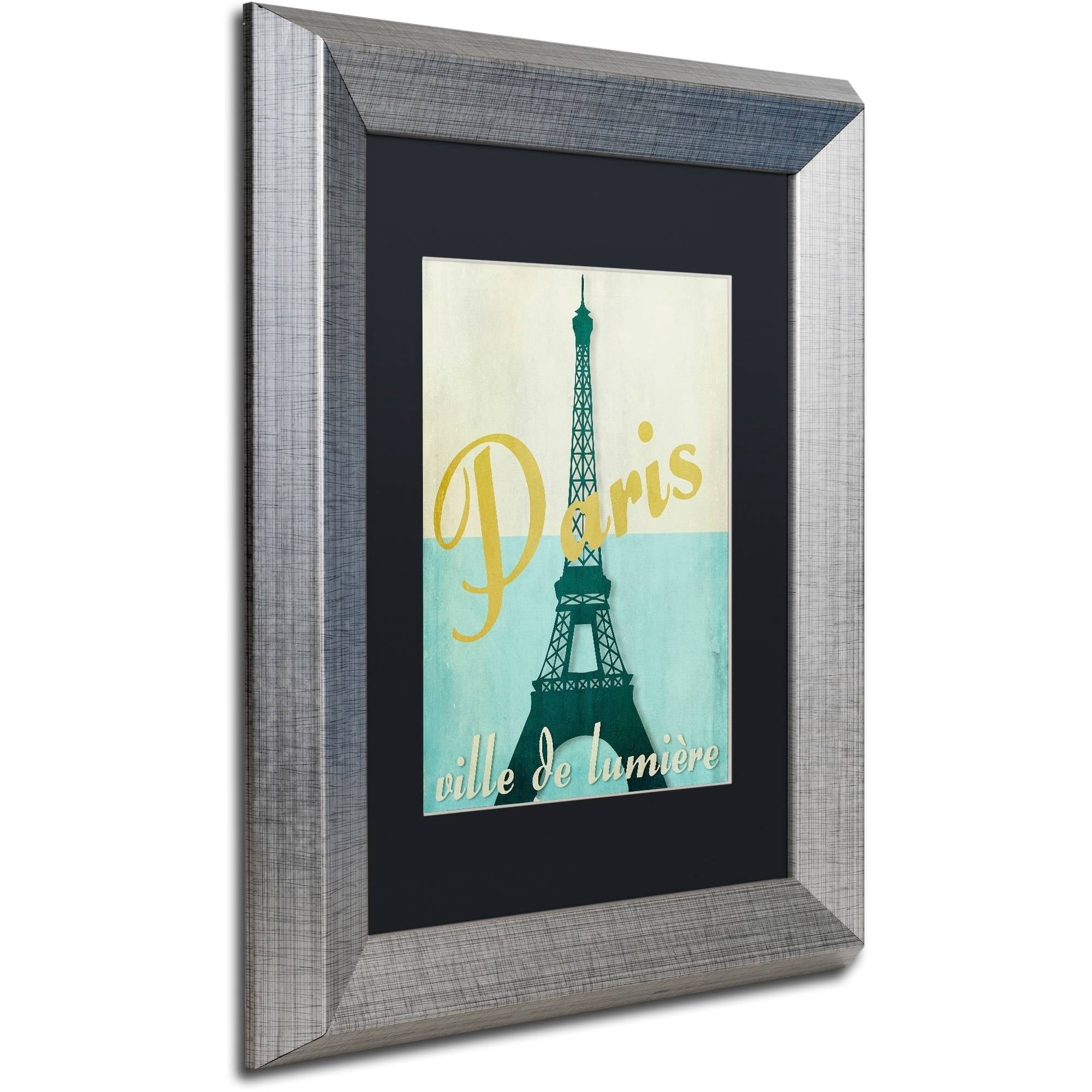 Trademark Fine Art "Paris City of Light" Canvas Art by Color Bakery Black Matte, Silver Frame