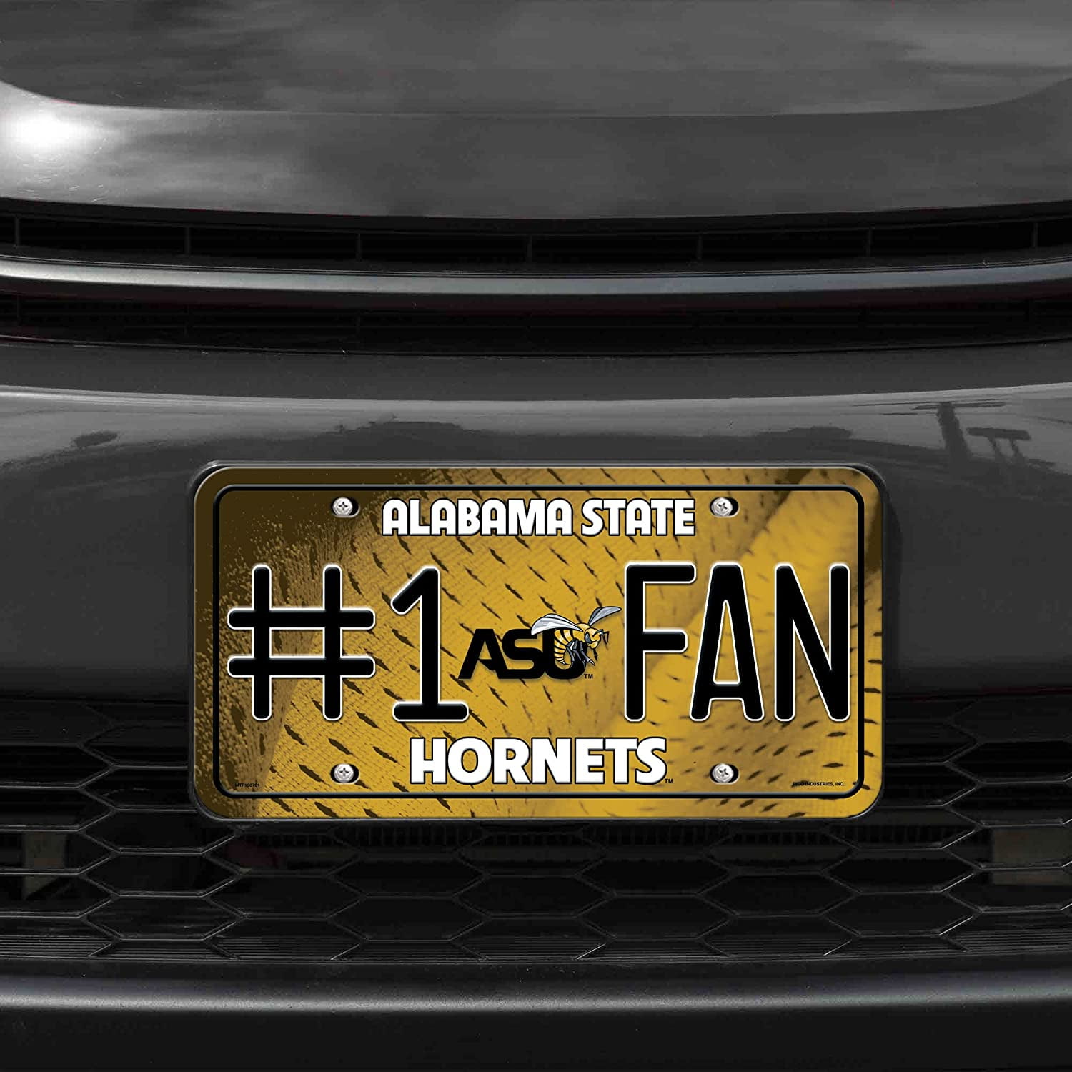 NCAA #1 Fan Metal Auto Tag - Officially Licensed College Team License Plate, 12x6 Inches, Made In USA