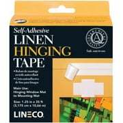 Lineco/University Products Self Adhesive Linen Hinging Tape, 1.25" x 35 ft., White