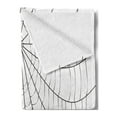 thumbnail image 2 of Spider Web Soft Flannel Fleece Throw Blanket, Close up Cobweb Design Monochrome Design Elements Catching Network Fear, Cozy Plush for Indoor and Outdoor Use, 50" x 70", Grey Black White, by Ambesonne, 2 of 5