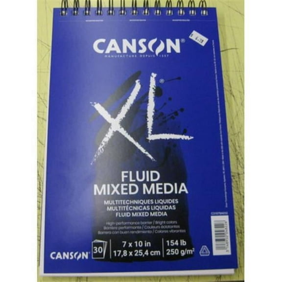 Canson 31078A032 XL Fluid Mixed Media Drawing Pad, 7 x 10 in.