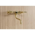 thumbnail image 3 of Kingston Brass KS1217AL Heritage Double-Handle Wall Mount Bathroom Faucet, Brushed Brass, 3 of 7