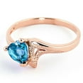 thumbnail image 2 of Galaxy Gold 14K Solid Gold Natural Blue Topaz Heart-Shaped Ring for Women - Rose Gold Fine Jewelry, 2 of 3