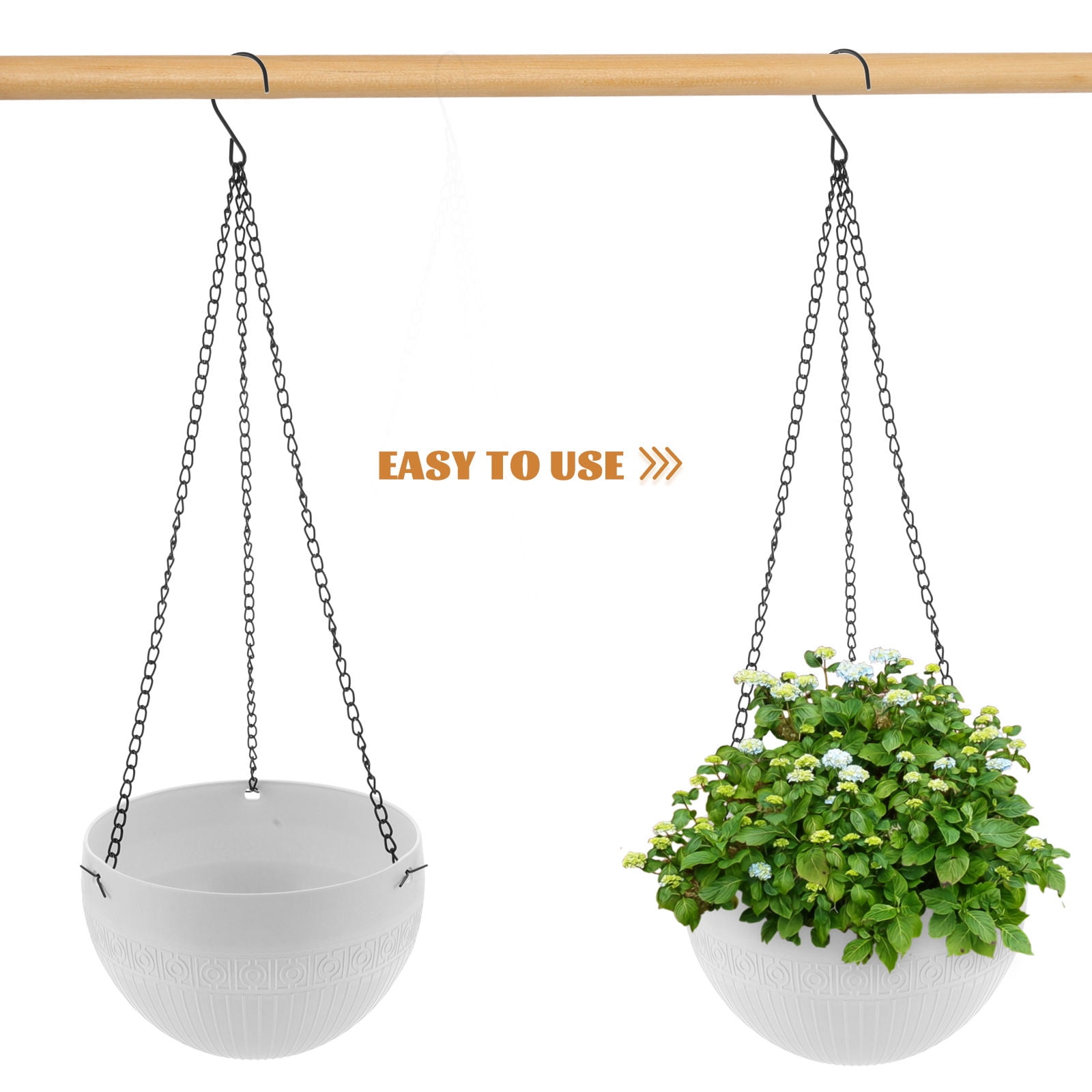 LULULION 2Pcs Self Watering Pot White Plastic Plant Growth for Friends