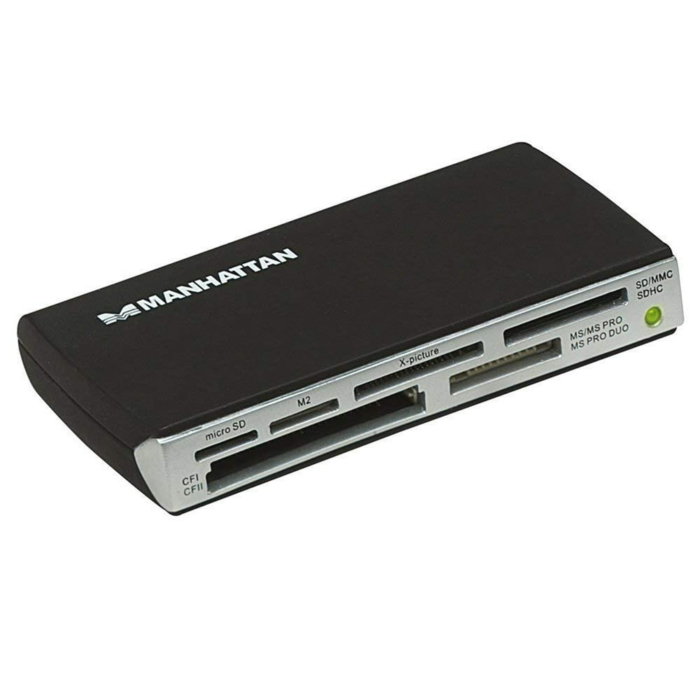 Manhattan MultiCard Reader/Writer HiSpeed USB, External, 60in1, Black