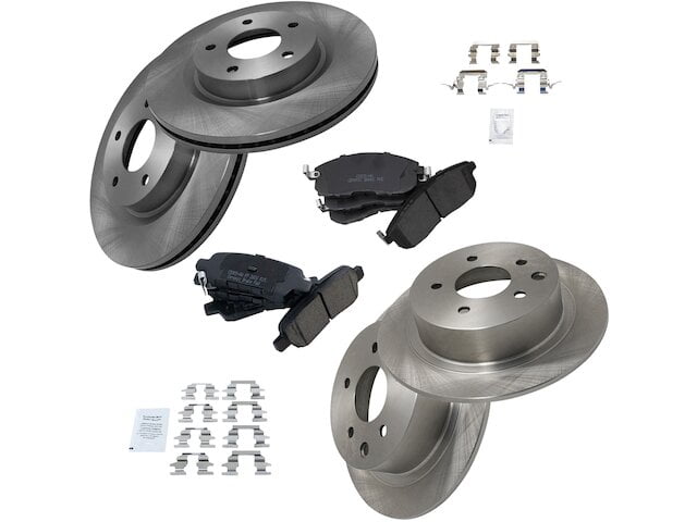 Front+Rear Brake Rotors And Ceramic Pads Fit 2007 2008 2009-2013 Nissan Altima 