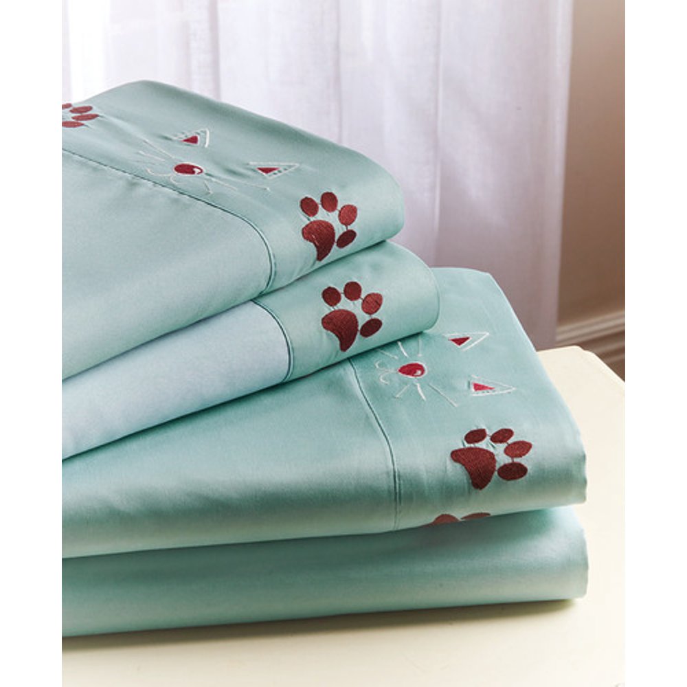 Floral Cats Sheet King Sheet Set