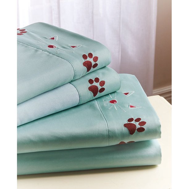 Floral Cats Sheet King Sheet Set