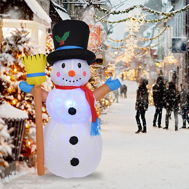 12 m muñeco de nieve gigante luces giratorias LED adorno inflable decoraciones navideñas Hugtrwg Para estrenar