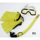 thumbnail image 1 of 1 juego de snorkel para niños con snorkel seco, gafas de buceo antivaho y aletas de natación, aletas de snorkel impermeables para niños, equipo de playa, entrenamiento de buceo, talla 25-30, 1 of 7