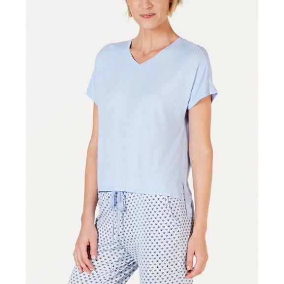 Alfani Womens Super Soft Ribbed Pajama Top Size L