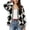 White, variant on Women Y2k Aesthetic Cardigan Sweaters Argyle Long Sleeve Open Front Knitted Sweaters (Red L)