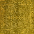 thumbnail image 1 of Ahgly Company Machine Washable Indoor Square Oriental Yellow Industrial Area Rugs, 4' Square, 1 of 4