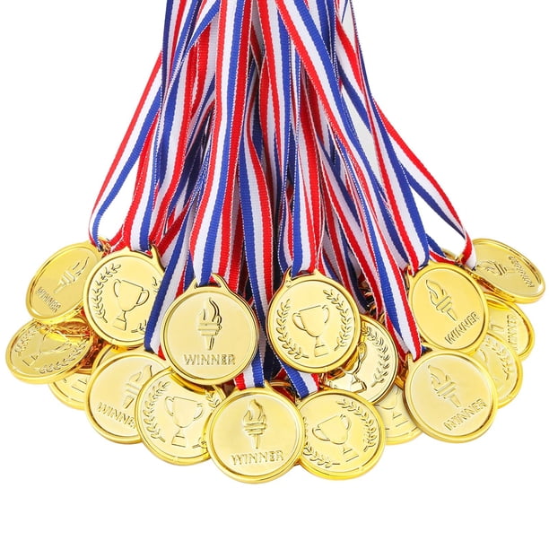 Medallas Caydo 100 piezas de plástico dorado de 3,5 cm para niños
