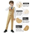 thumbnail image 5 of Boys Suit Formal Dress Clothes Big Boy Wedding Outfit Vest+Pants+Dress Shirt+Chain+Adjustable Tie 6-10Y, 5 of 7