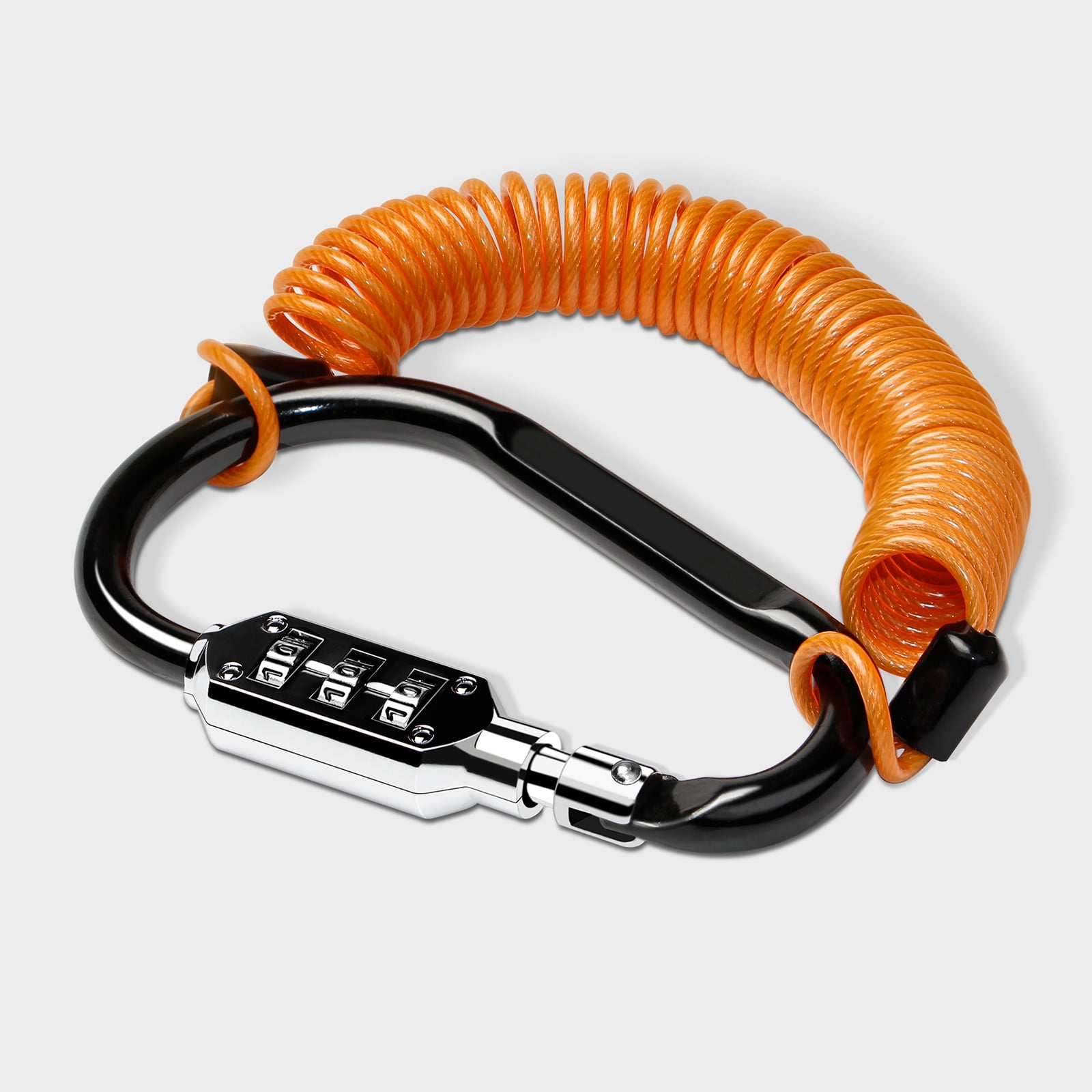 Motorcycle Helmet Lock, EBike Bicycle Helmet Digit Carabiner Lock with