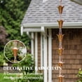 thumbnail image 2 of Topadorn Rain Chain, 8.5 FT Flower Petal Metal Rain Chain, Functional and Decorative Replacement for Gutter Downspouts, Adjustable, Antique Gold, 2 of 6