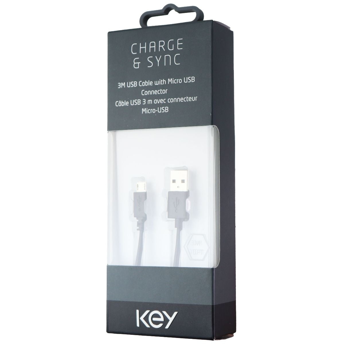 åbning at retfærdiggøre Boost Key ( CDSM30058BLK ) 10Ft Charge & Sync USB Cable for Micro USB Devices -  Black - Walmart.com