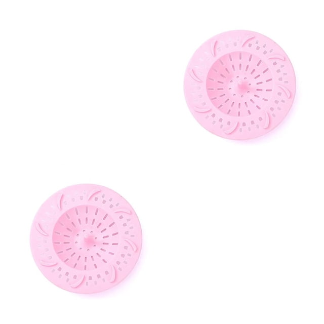 Advancent Filtro de pelo de silicona para baño y cocina de surf, colador para fregadero, evita la obstrucción de alcantarillado Rosado 2piezas Advancent CBP063848