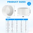 thumbnail image 3 of Uxcell 2-Pack 3 Inch PVC Pipe End Cap Fitting, Adaptador de Tapón de Tubería SCH40 para Fontanería/DIY/Jardín, Conector de Tapa [Blanco], 3 of 6