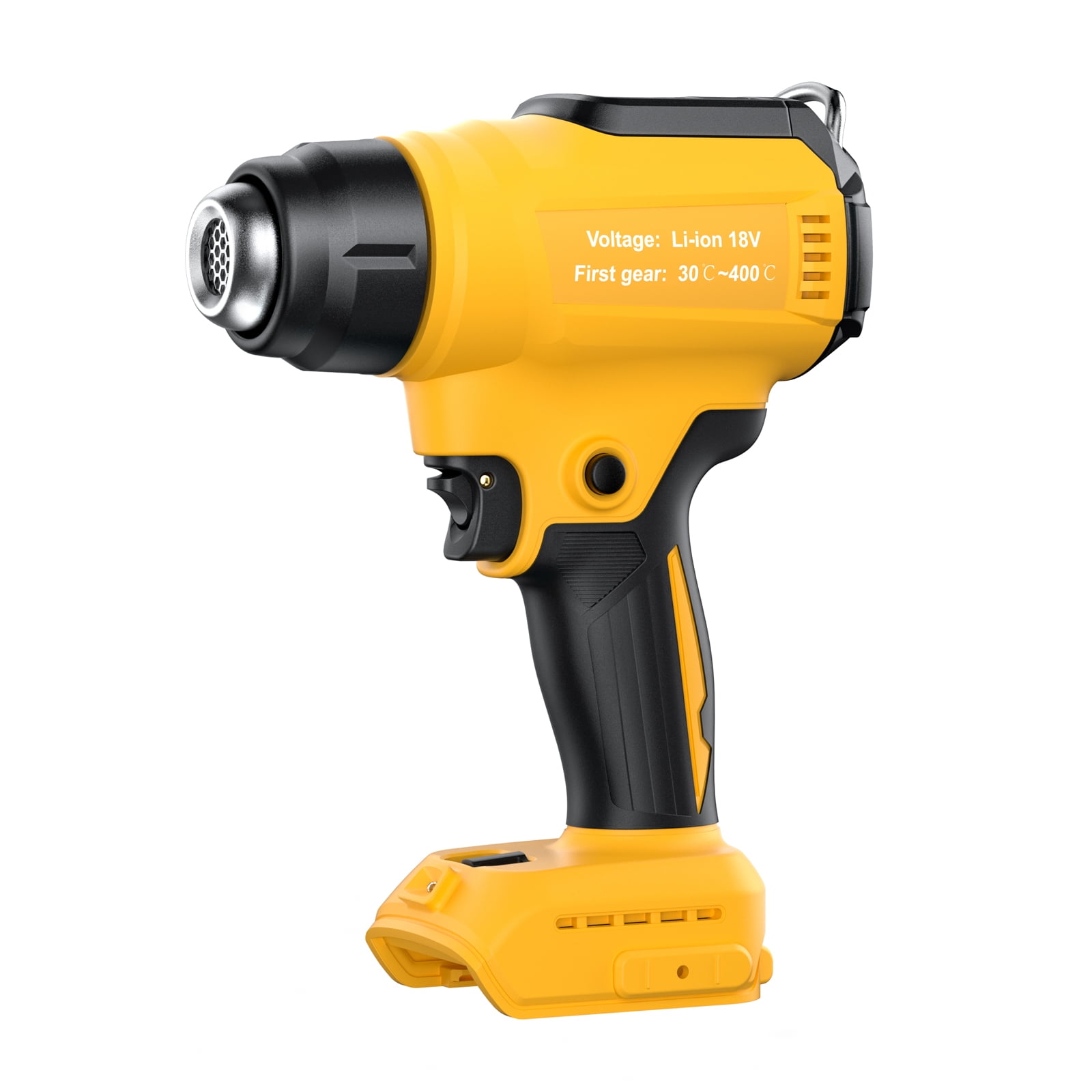 Heat Gun Cordless for Dewalt 20V Battery, 350W,Fast Heating Soldering Hot Air Gun 122℉-1022℉ Variable Temperature Control LED Light, with 4pcs Nozzles&Scraper for Crafts, ,Shrink Wrap(NO battery）
