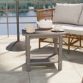thumbnail image 5 of Cobiod 14 x 18.4 Inch Double Tier All Weather Patio End Table HDPE Outdoor End Table for Porch Lawn Poolside Fire Pit Durable Fits Adirondack Chairs,grey, 5 of 5