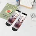 thumbnail image 7 of Pofeuu White Red Cat Couple Print 30cm Socks, Adult Running Hiking Socks for Youth and Adult, 7 of 7
