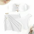 thumbnail image 5 of Uaswgudfs Womens Swim Two-Piece Swimsuit Set with Strapless Top and Decorative Centerpiece, for Pool or Beach White L, 5 of 6