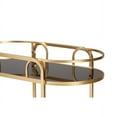 thumbnail image 5 of Baxton Studio Leighton Contemporary Glam and Luxe Gold Metal and Tempered Glass 2-Tier Wine Cart, 5 of 6