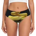 thumbnail image 1 of Fotbe Yellow White-Lipped Pit Viper Calzones Estampados para Mujer – Ropa Interior de Algodón, Cómoda, Suave y Elástica-Large, 1 of 6
