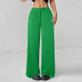thumbnail image 3 of Women's High Waisted Wide Leg Sweatpants Casual Jogger Pants for Comfortable and Stylish Athletic and Leisure Activities,Green,L, 3 of 3