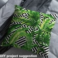thumbnail image 2 of Castle Fairy Tropical Leaves Fabric by the Yard 1 Yard,Geometric Stripes Home Decor Fabric by the Yard,Botanical Plants Room Decor Fabric by the Yard,Lightweight Room Decor, 2 of 6